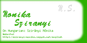 monika sziranyi business card